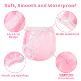 LFB Lace Frill Plastic Pant - Transparent Pink