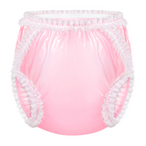 LFB Lace Frill Plastic Pant - Transparent Pink
