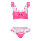 LFB Sissy Latex-like 2-Piece Doll Bralette Set
