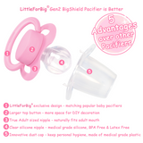 3 Pack LFB Gen II Adult size Pacifier - Dark, Medium & Light Pink