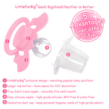 LFB Gen II Adult size Pacifier - Rosy Bat