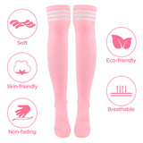 LFB Knee High Tube socks - Pink with White Stripes