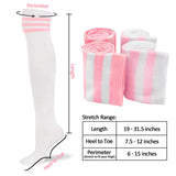 LFB Knee High Tube socks - Pink with White Stripes