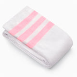 LFB Knee High Tube socks - White with Pink Stripes