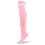 LFB Knee High Tube socks - Pink with White Stripes