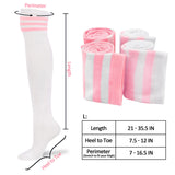 LFB Knee High Tube socks - Pink with White Stripes