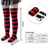 LFB Coral Fleece Socks - Black & Red Stripes