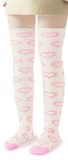LFB Coral Fleece Socks - White with Pink Hearts