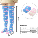 LFB Coral Fleece Socks - Blue with Pink/White Hearts