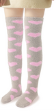 LFB Coral Fleece Socks - Grey with Pink Hearts