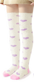 LFB Coral Fleece Socks - White with Purple Hearts