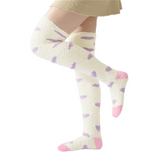 LFB Coral Fleece Socks - White with Purple Hearts