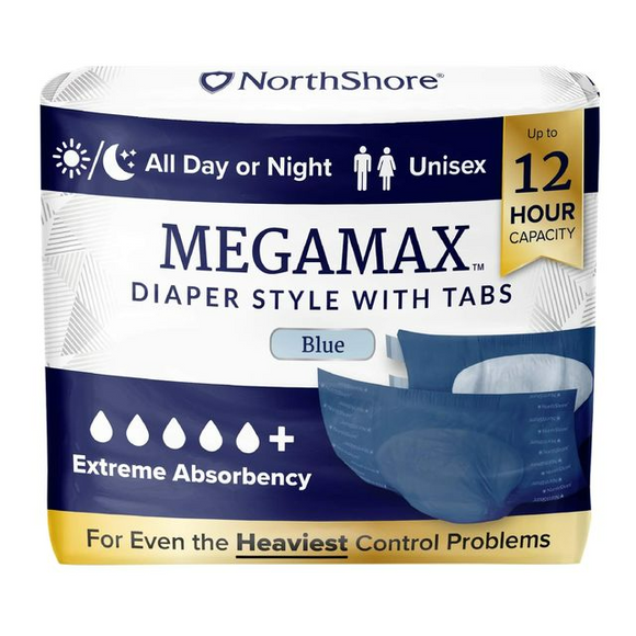 North Shore Megamax Adult Diaper - Blue