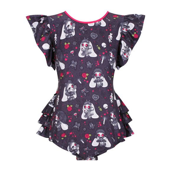 ODU Gothic Sweetheart Ruffle Butt Bodysuit