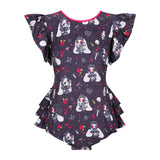 ODU Gothic Sweetheart Ruffle Butt Bodysuit