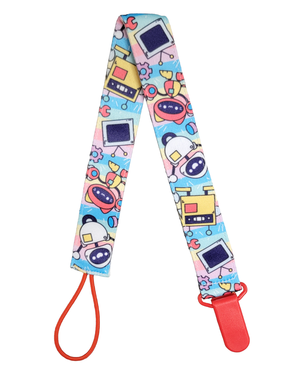 ODU Pacifier Clip - Robots - Red – My Inner Baby