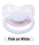 Adult Size 6 Pacifier - Pink on White
