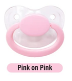 Adult Size 6 Pacifier - Pink on Pink