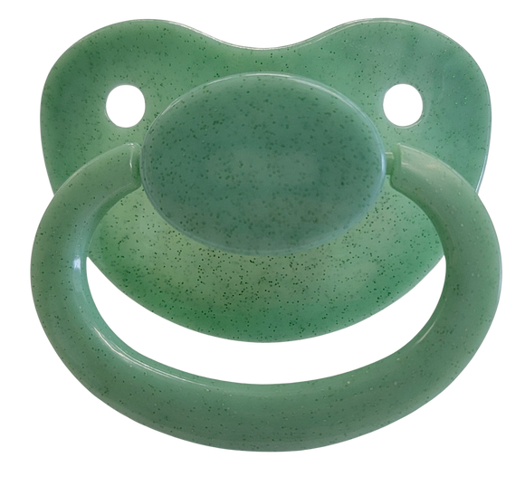 Adult Size 6 Solid Glitter Pacifier - Green – My Inner Baby