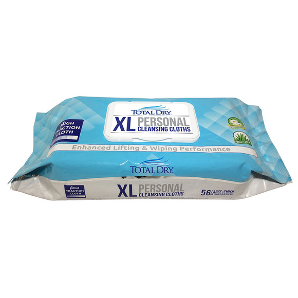 Total Dry XL Adult Wipes