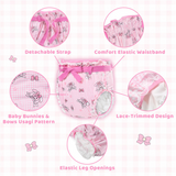 LFB Silky Ribbon Omutsu Diaper Cover - Bunnies & Bows