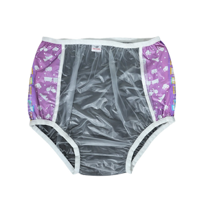 Clear with Purple Sides Plastic Pants