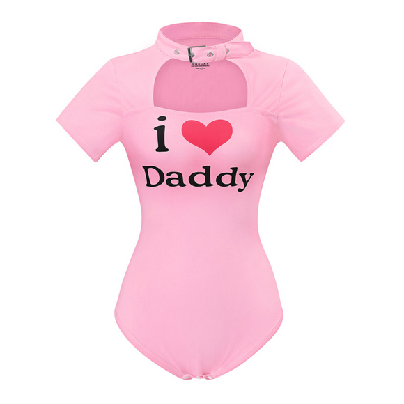 LFB Collared Bodysuit Pink - I Love Daddy