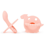 LC Adult Silicone Orthodontic Pacifier - Dino - Pink