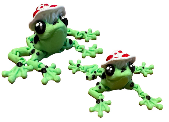 3d Green Mushroom Hat Frog - 3d printed frog