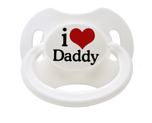 LFB Gen II Adult size Pacifier - I Love Daddy - White