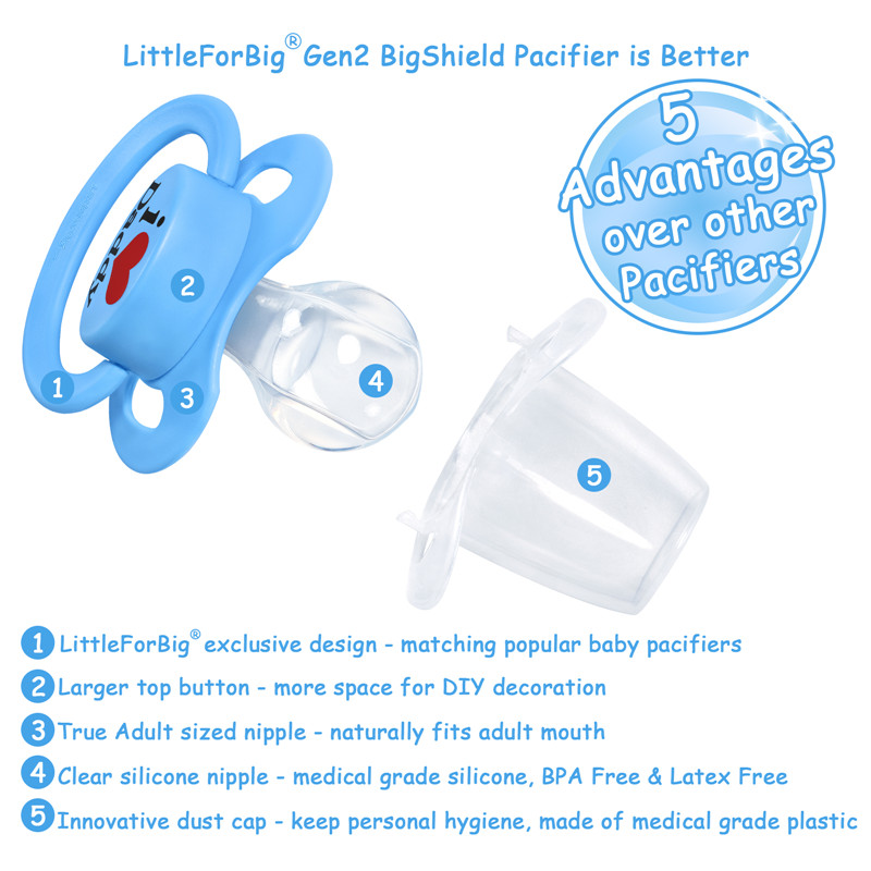 LFB Gen II Adult size Pacifier - I Love Daddy - Black β My Inner Baby