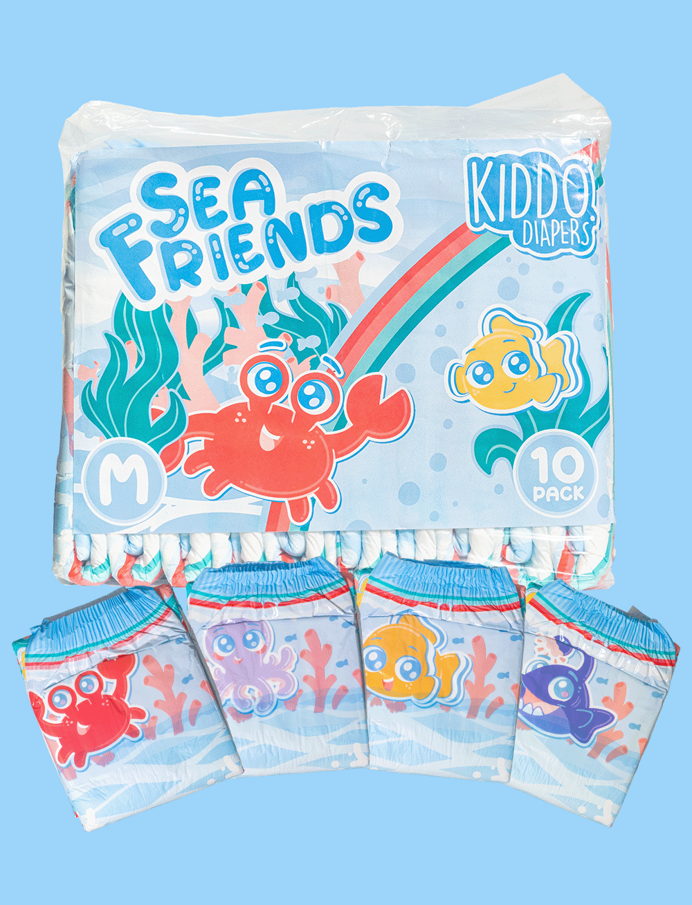 Keep His friends alive / オムニバス Kiddo Sea Friends Adult Diaper – My Inner Baby