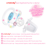 LFB Gen II Adult size Pacifier - Vintage Baby - Pink Bear