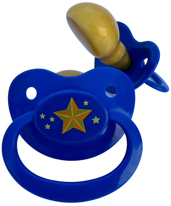 FIRM MEGA Fixx Adult Size 12 Pacifier - Gold Star
