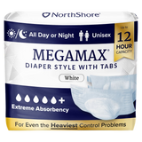 North Shore Megamax Adult Diaper - White
