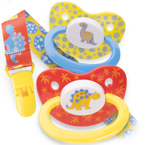 Adult Pacifiers with Clip - NEW Dinosaur (2-Pack) – My Inner Baby
