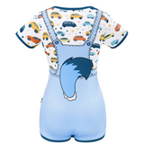 LFB Furrytail Racecar Romper Adult Bodysuit - Little Blue
