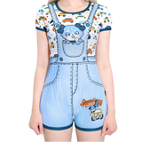 LFB Furrytail Racecar Romper Adult Bodysuit - Little Blue