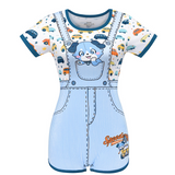 LFB Furrytail Racecar Romper Adult Bodysuit - Little Blue