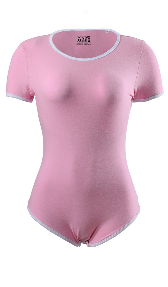 CutiePlusU Solid Color Bodysuit - Pink