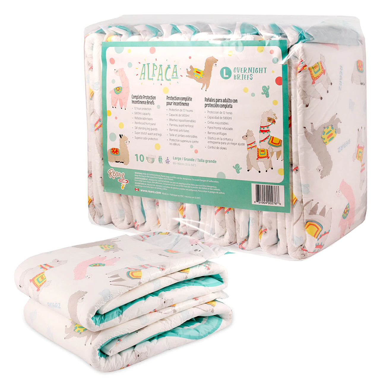 （Ｌサイズ）ABDL アイラブサマー 2パック Amazon.com: Aimisin Adult Printed Diapers,X-Large-The Alpaca