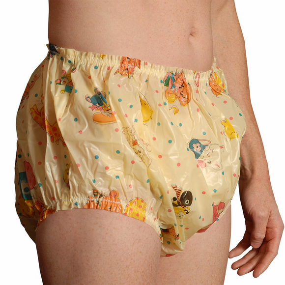 Christy Plastic Pants - Yellow Nursery Print
