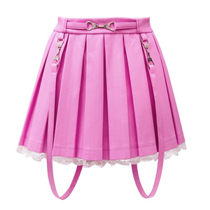 LFB Troublemaker Faux Leather Skirt - Pink