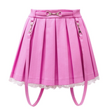 LFB Troublemaker Faux Leather Skirt - Pink
