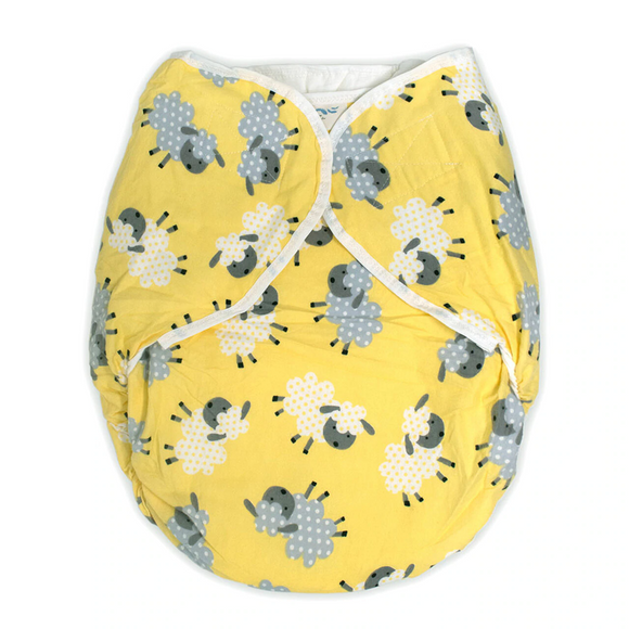 Omutsu Bulky Nighttime Cloth Diaper - Yellow Sheep