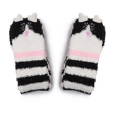 LFB Coral Fleece Thigh High Socks - Black Cat
