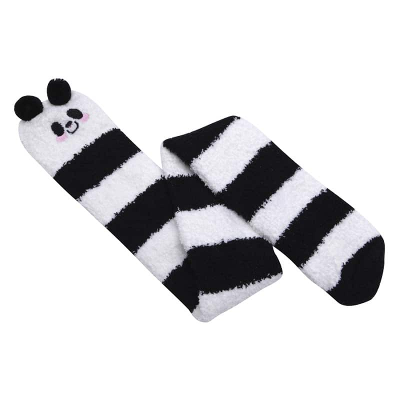 Littleforbig Cute Knee High School Girl Long Striped Socks 2 Pairs - Pink And Black At