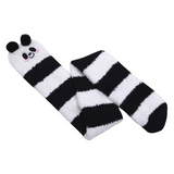 LFB Coral Fleece Thigh High Socks - Black Panda