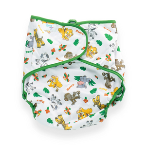 Adult Diaper Wrap - Safari - Green Trim