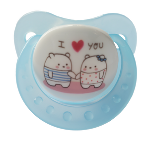 Adult Baby Size 6 Pacifier - I love you - Blue